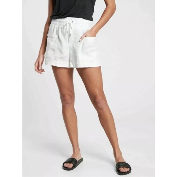 Athleta Pants - Athleta High Waist White Shorts